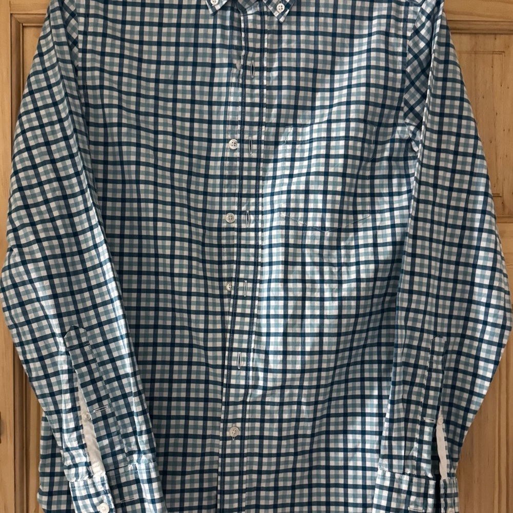 J. Crew Navy and White Plaid Men's Shirt